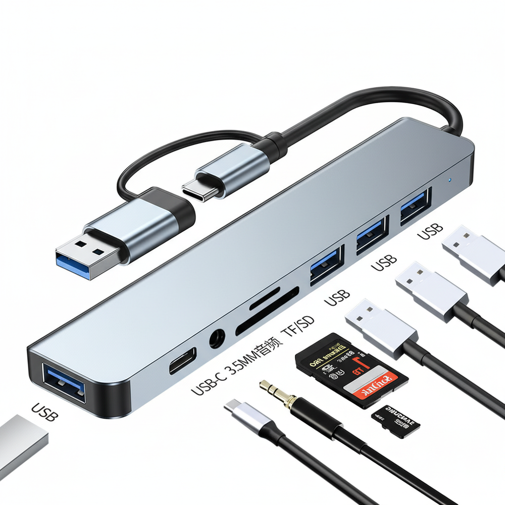 7-Port USB 3.0 Hub - Ultra-Slim Aluminum Alloy